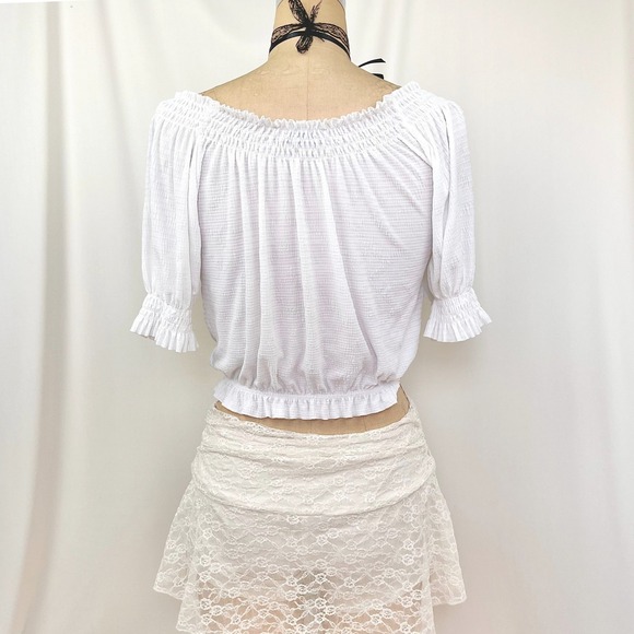 Ethereal Zara Peasant Top Off Shoulder Cottegecore Dainty Angelic Fairy Size S - Picture 6 of 12